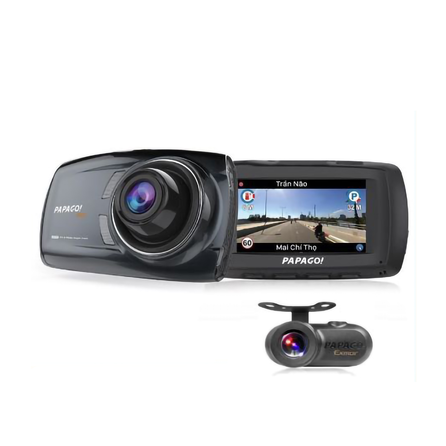Camera sau Papago S1 tích hợp với camera Vietmap Papago S70G