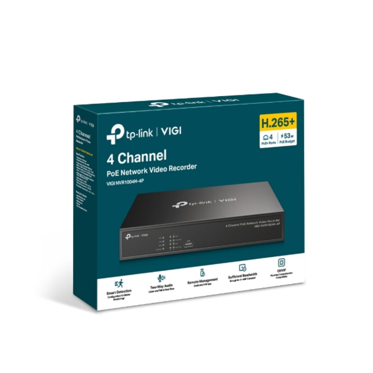 Đầu ghi hình camera IP 4 kênh PoE TP-Link VIGI NVR1004H-4P 1 SATA, âm thanh 2 chiều