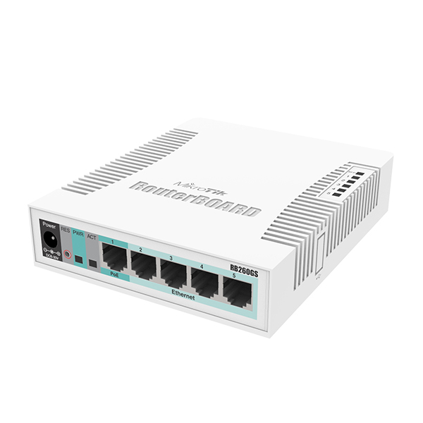 Mikrotik RB260GS – Bộ chuyển mạch 5 cổng đồng 10/100/1000BASE-T