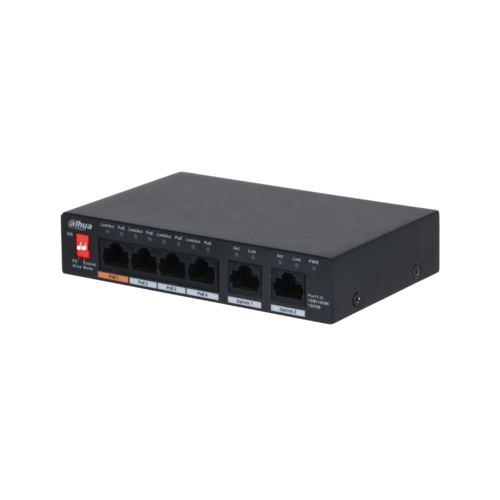 Switch PoE DAHUA DH-PFS3006-4GT-60 (4 PoE Gigabit, 2 uplink Gigabit, 60W)