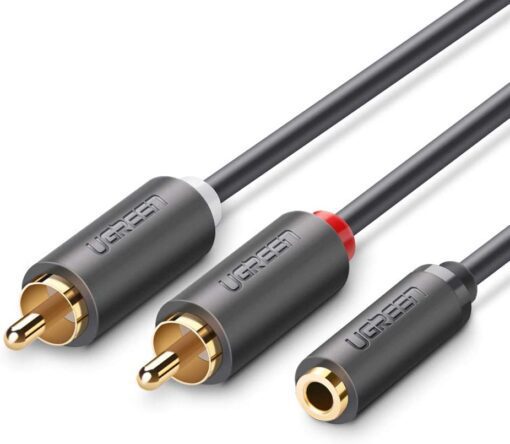 Cáp chuyển 3.5mm sang 2 đầu RCA Hoa Sen AV102 10588 Dài 1m