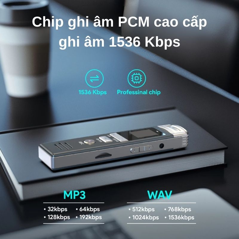 Máy ghi âm chuyên dụng G9S - Ghi âm 70h - Lọc tiếng ồn DPS - Bảo mật hàng đầu