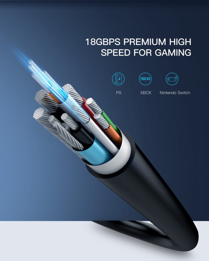 Cáp HDMI Quang UGREEN HD132 50218 Hỗ trợ 4K@60Hz Dài 40m