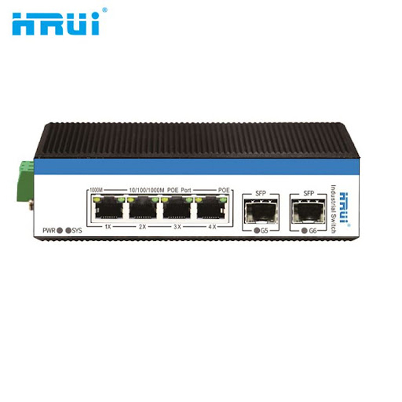 Switch POE Công Nghiệp Hrui 4 Cổng 10/1000/1000M HR600-AFGM-42S