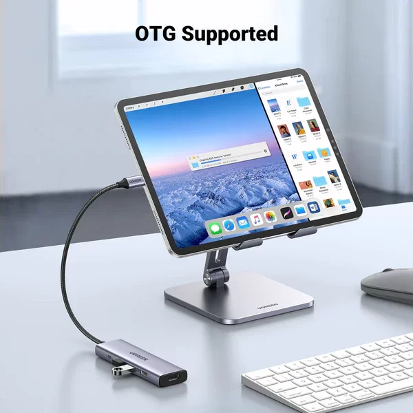 Hub chuyển đổi USB Type-C 5 trong 1 ra HDMI 4K@30Hz, USB 3.0 x 3, Sạc PD 100W Ugreen 15596