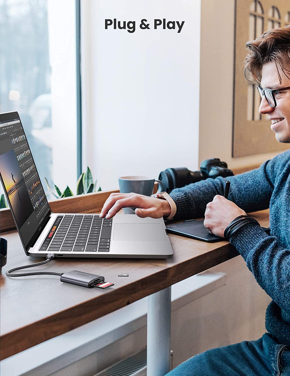 Đầu đọc thẻ Ugreen SD/ TF vỏ nhôm UGREEN 80888