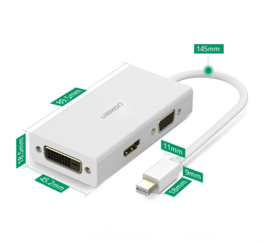 Bộ chuyển đổi Mini DP sang HDMI, DVI, VGA UGREEN MD114 20418 Màu Đen