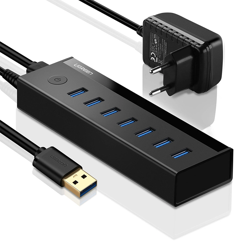 Bộ HUB chia 7 Cổng USB 3.0 Có Nguồn 5V/2A Ugreen 40522 cao cấp