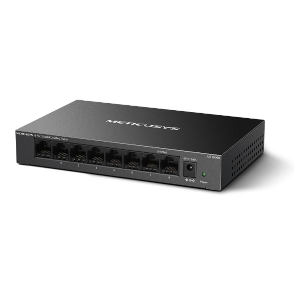 Switch chia mạng Mercusys MS108GS (8 cổng Gigabit, vỏ sắt)