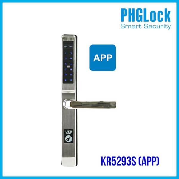 Khóa cửa vân tay cho cửa nhôm PHGLOCK FP5293S (App)