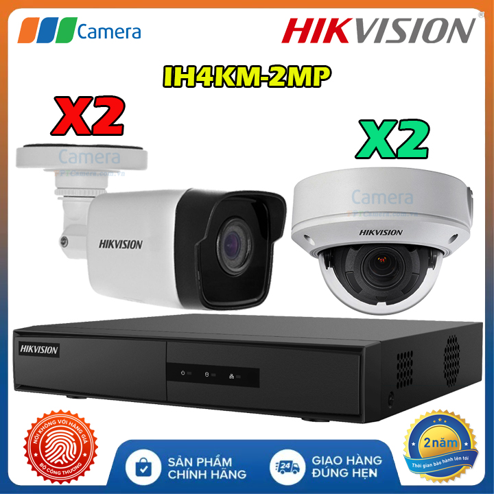 Trọn Bộ 4 Camera IP Có Dây Hikvision IH4KM-2MP Full HD