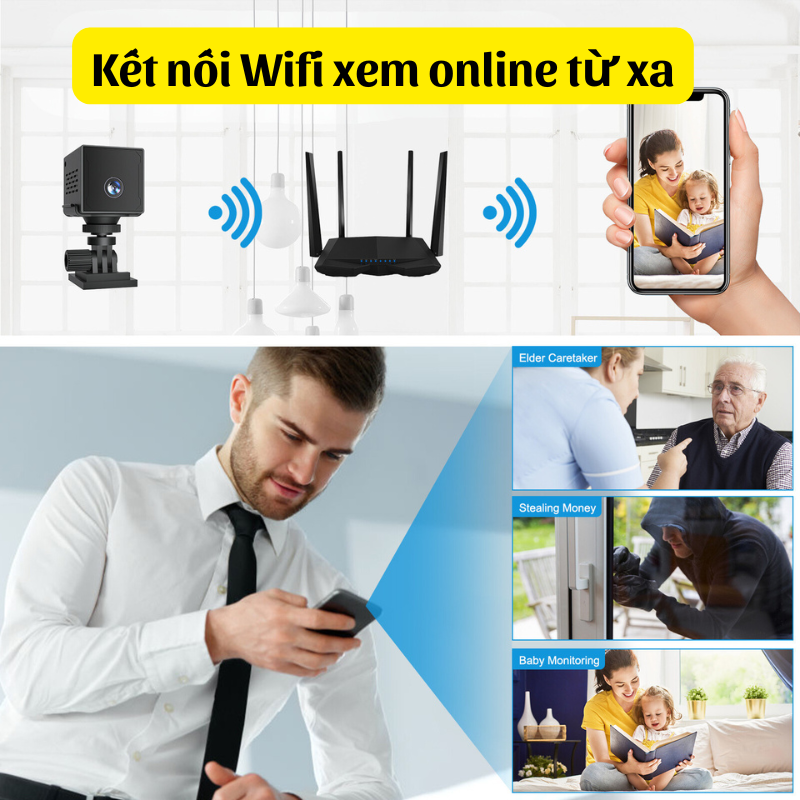 Camera Wifi M3W Full HD - Hồng ngoại ẩn 10m - Âm thanh rõ - Mini nhỏ gọn - Pin 5 ngày