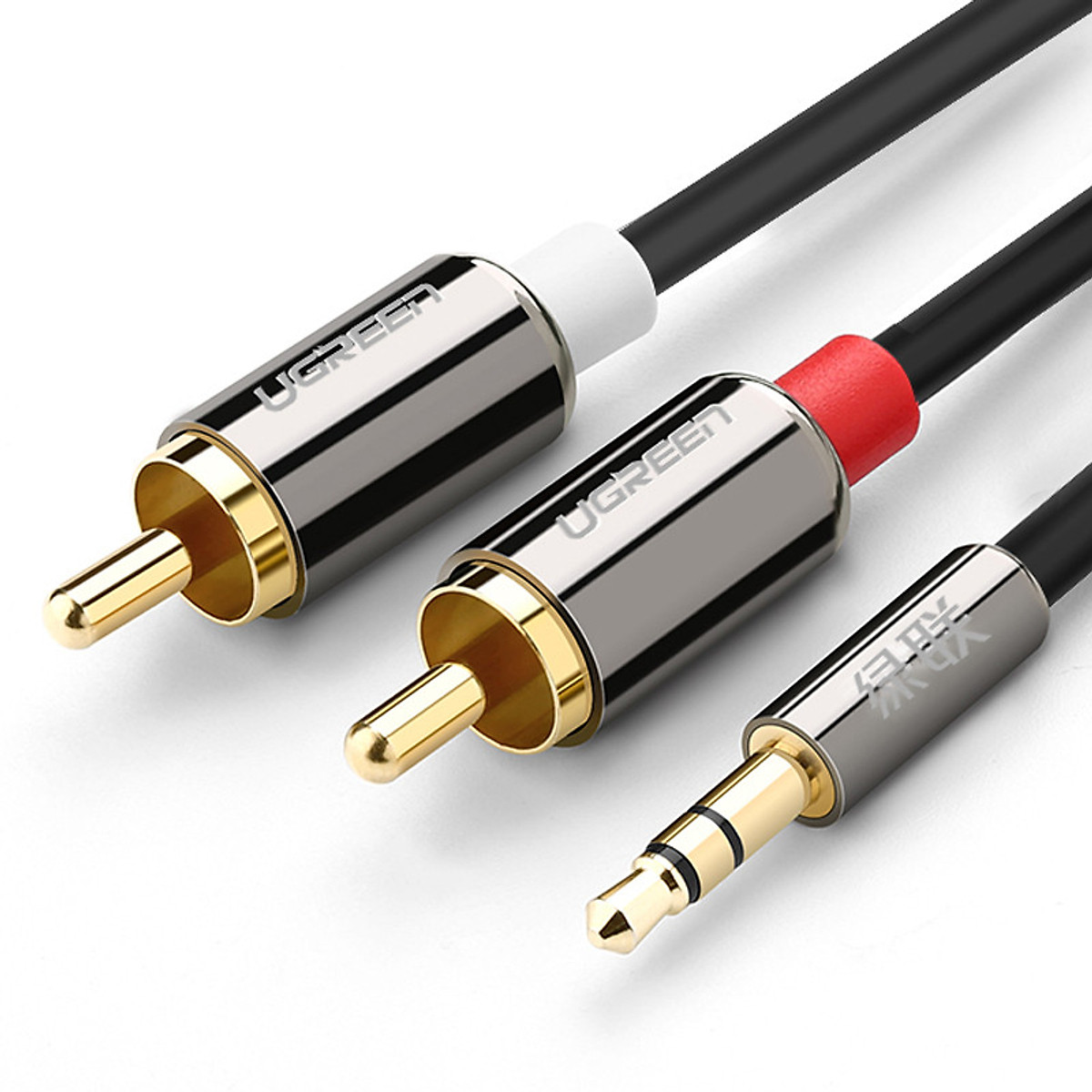 Dây Audio 3.5mm ra 2 đầu RCA (Hoa sen) UGREEN AV116 20779 Dài 0.5m