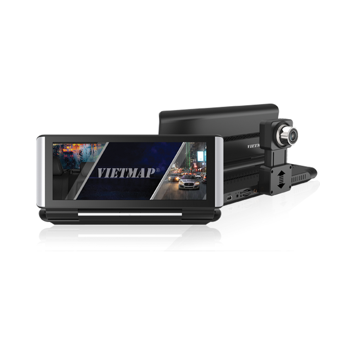 Camera hành trình taplo Vietmap D22 vừa dẫn đường và ghi hình, cảnh báo khoảng cách xe phía trước, lệch làn