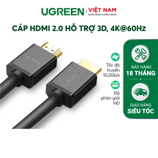 Cáp HDMI 1.4 Ugreen HD104 10111 15m thuần đồng 19+1 4K@30Hz