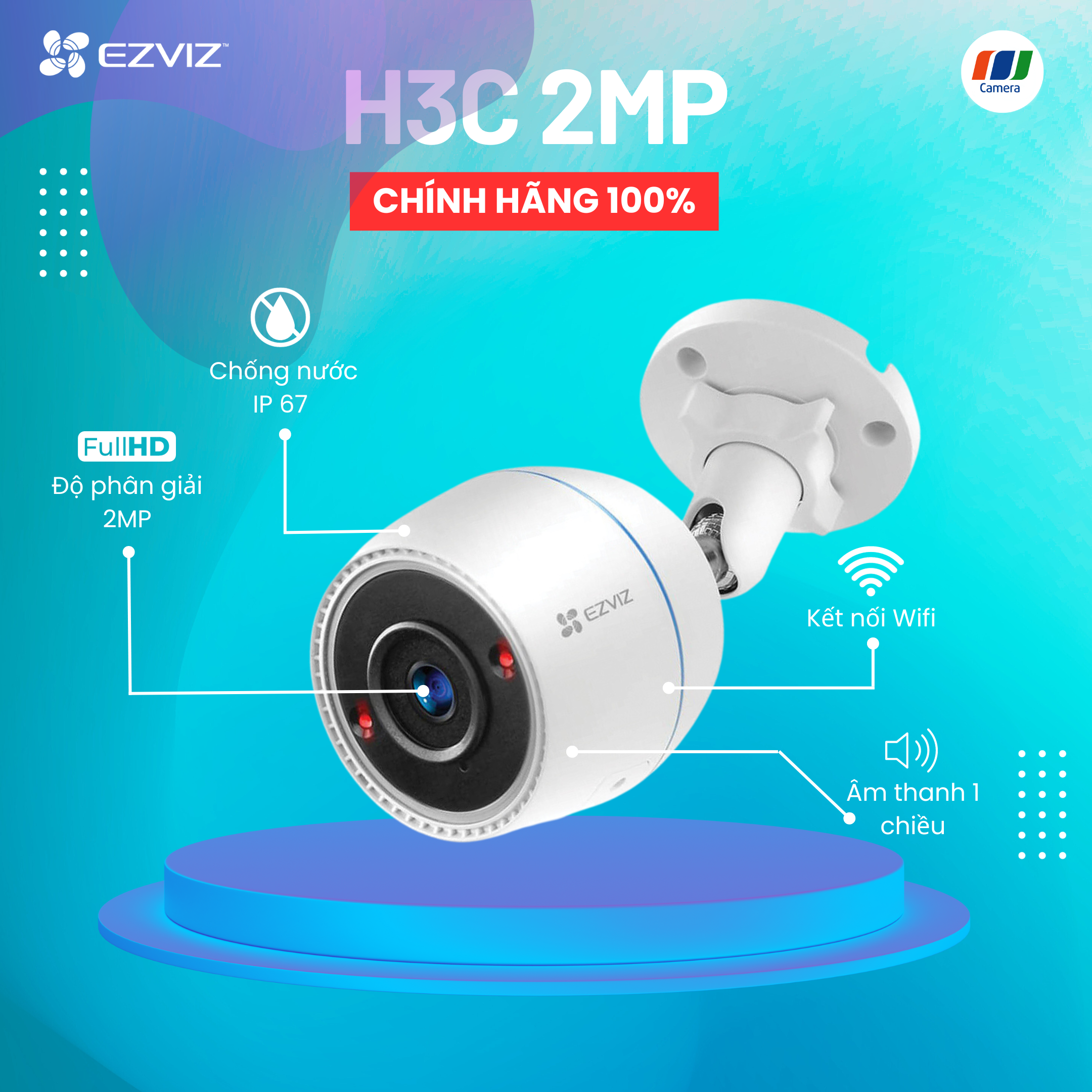 Trọn bộ Camera Hikvision C3TN Full HD ngoài trời giá rẻ
