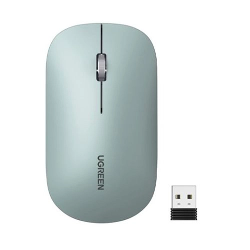 Chuột máy tính không dây Silent Ugreen MU001 90674 Màu xanh ngọc, kết nối qua USB