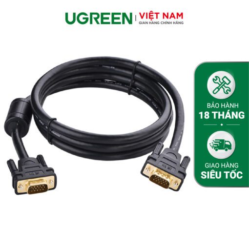 Cáp DVI Ugreen DV101 chuẩn DVI-D (24+1) 2 đầu đực 11606 Dài 1.5m