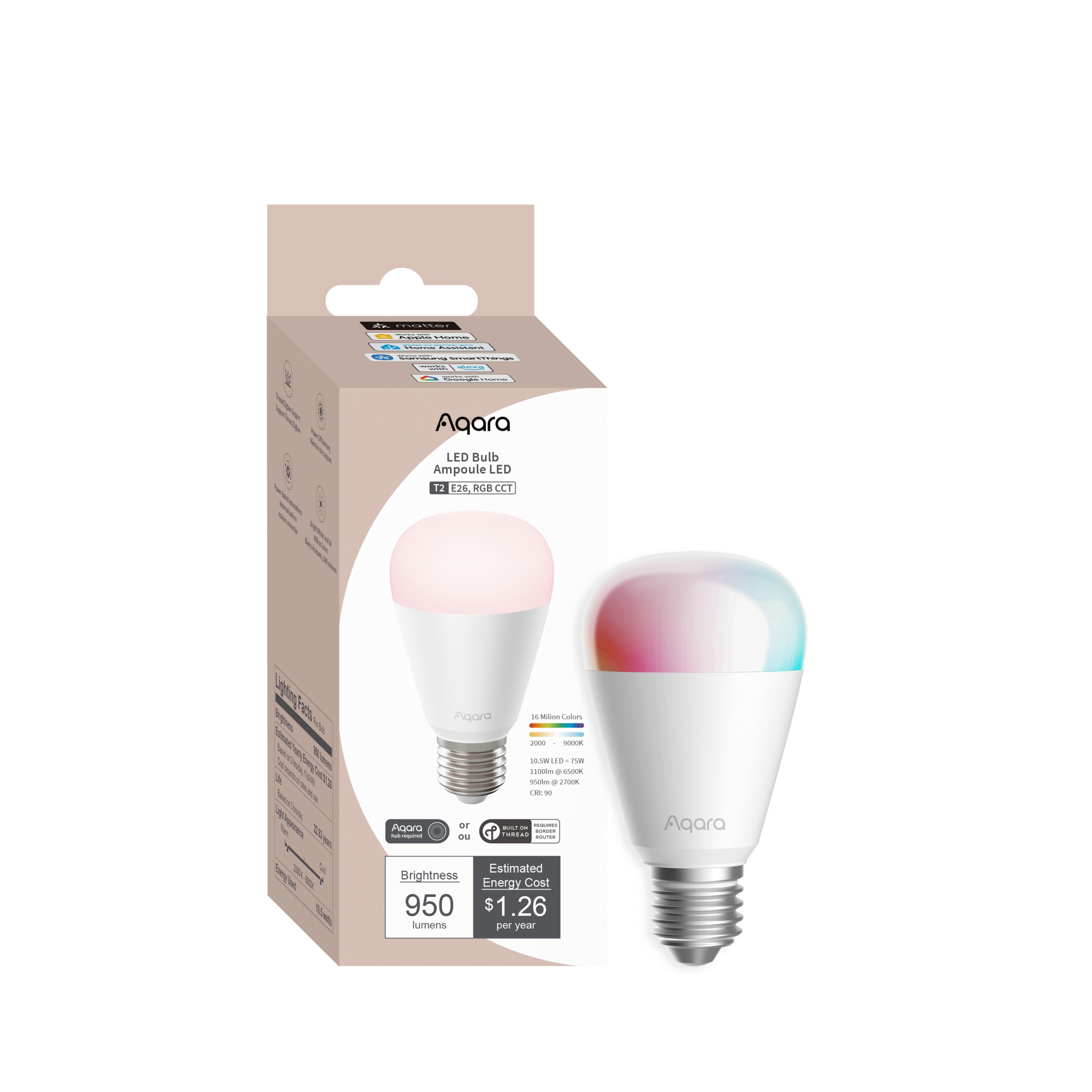 Đèn LED Bulb T2 (E27, RGB CCT) AQARA LB-L02D