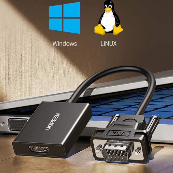Bộ chuyển đổi VGA sang HDMI Ugreen 50945 hỗ trợ 1080P@60Hz