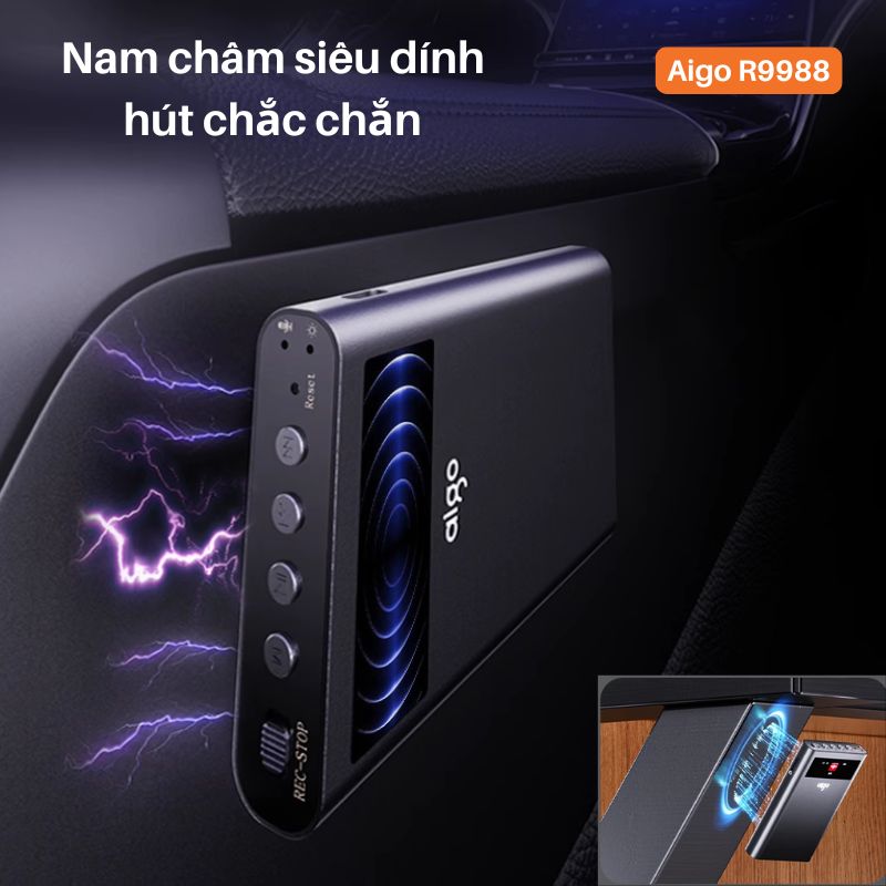 Máy ghi âm Aigo R9988  ghi âm 30 ngày - Lọc âm siêu tốt - Bảo mật File an toàn