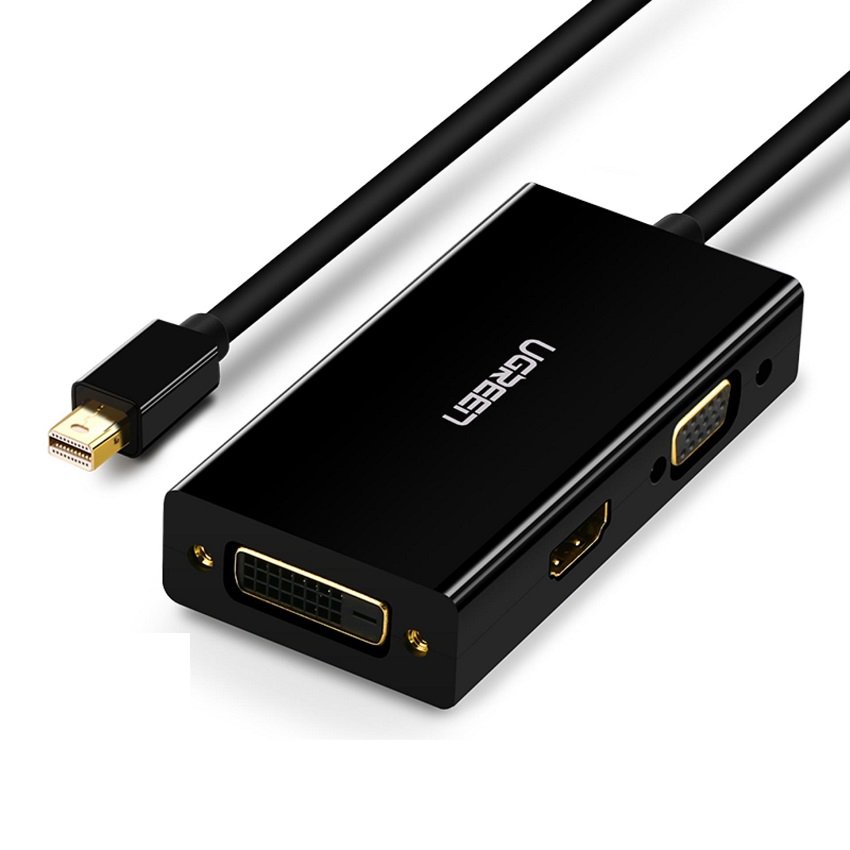 Bộ chuyển đổi Mini DP sang HDMI, DVI, VGA UGREEN MD114 20418 Màu Đen