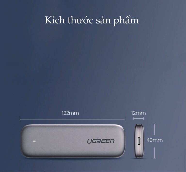 Hộp box đựng ổ cứng SSD M.2 B-Key & MB Key 2TB USB 3.0 Ugreen 60530 cao cấp (Vỏ Nhôm)
