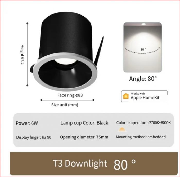 Đèn thông minh Aqara Downlight 80° T3