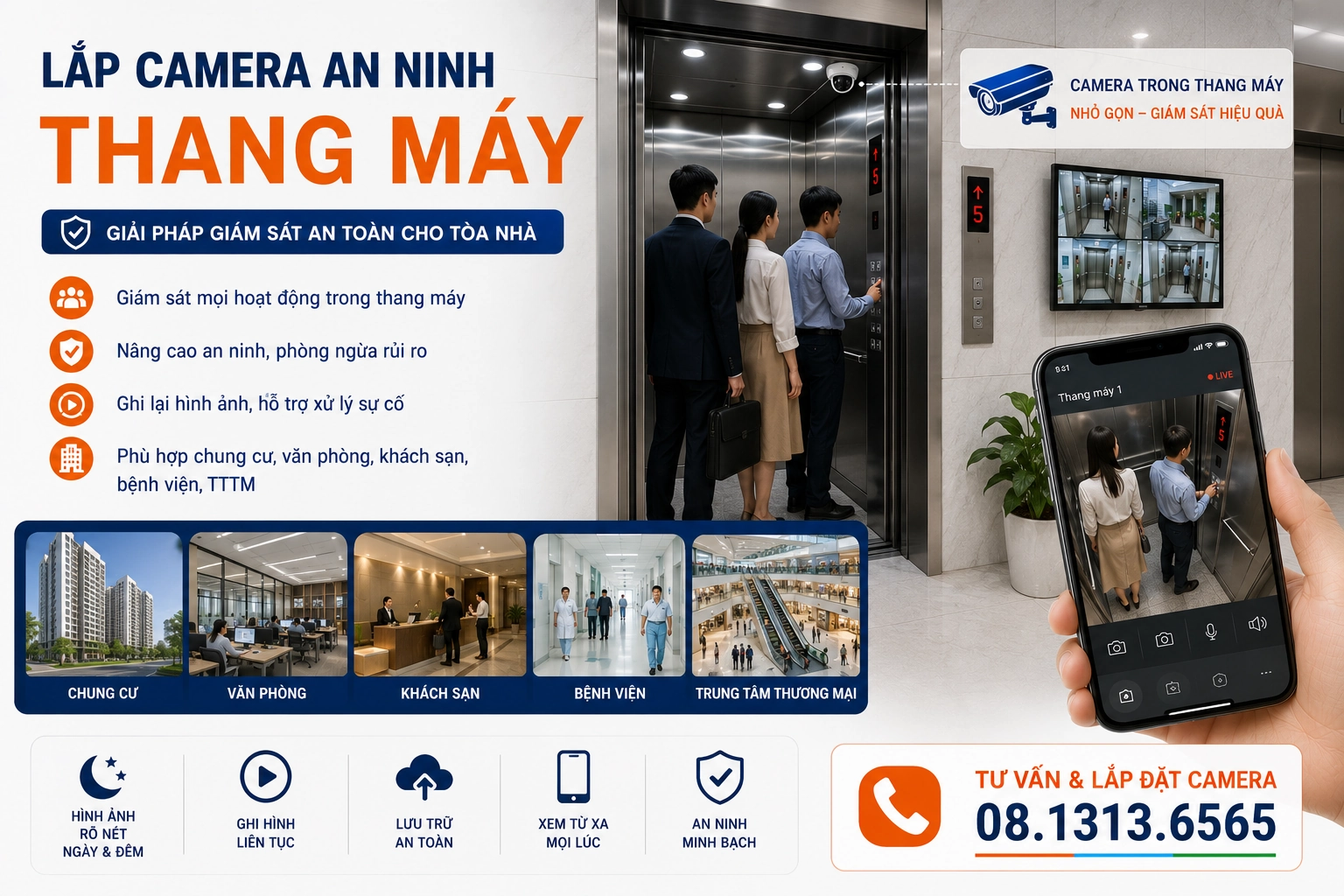 Lắp Camera An Ninh Thang Máy | Giám Sát Cabin An Toàn 24/7