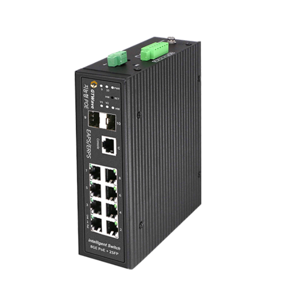 Switch Công Nghiệp 8 Cổng POE x 2 Cổng Quang GTWAVE IG8P-2SMB