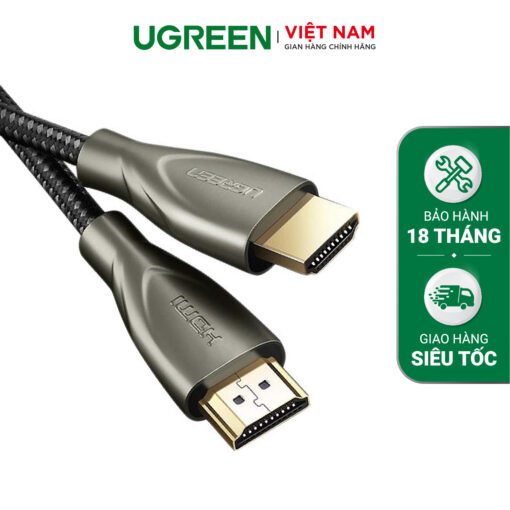 Cáp HDMI 2.0 UGREEN HD131 50108 Dây Carbon chuẩn 4K/60Hz dài 2m