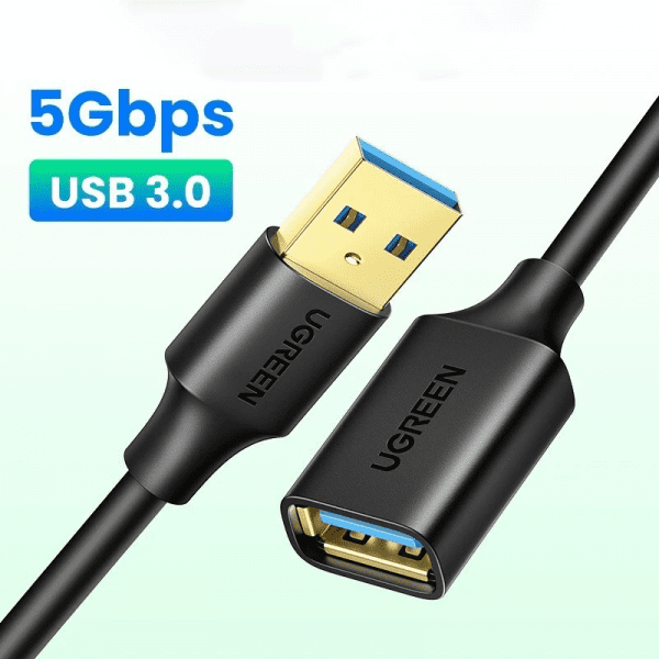 UGREEN US129 30125 Cáp nối dài USB 3.0, Tương Thích Rộng, Chống Gỉ, Đầu Mạ Vàng Dài 0.5m