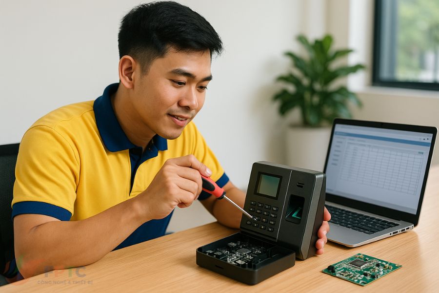 Sửa Máy Chấm Công Tại Nhà – Vân Tay, Khuôn Mặt, Thẻ Từ Đều Xử Lý Nhanh