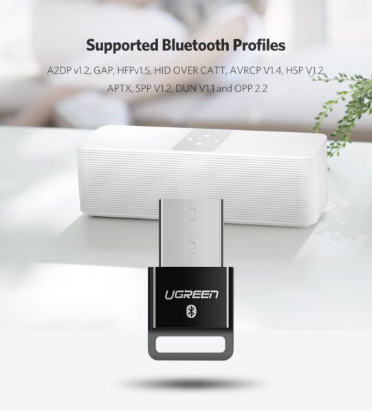 USB Bluetooth Ugreen US192 30443 hỗ trợ Qualcomm® aptX™ Màu Trắng