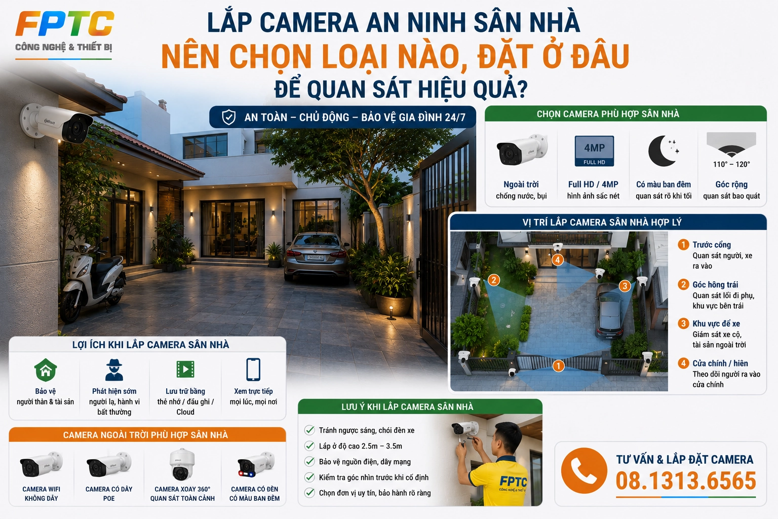 Lắp Camera An Ninh Sân Nhà – Giải Pháp Quan Sát Toàn Diện, An Toàn