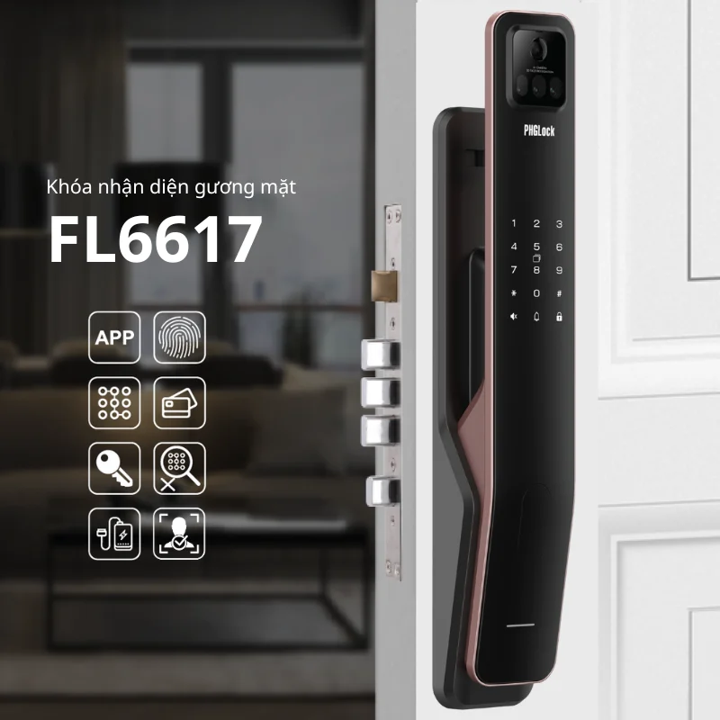 Khóa cửa nhận diện khuôn mặt PHGLOCK FL6617A (App)