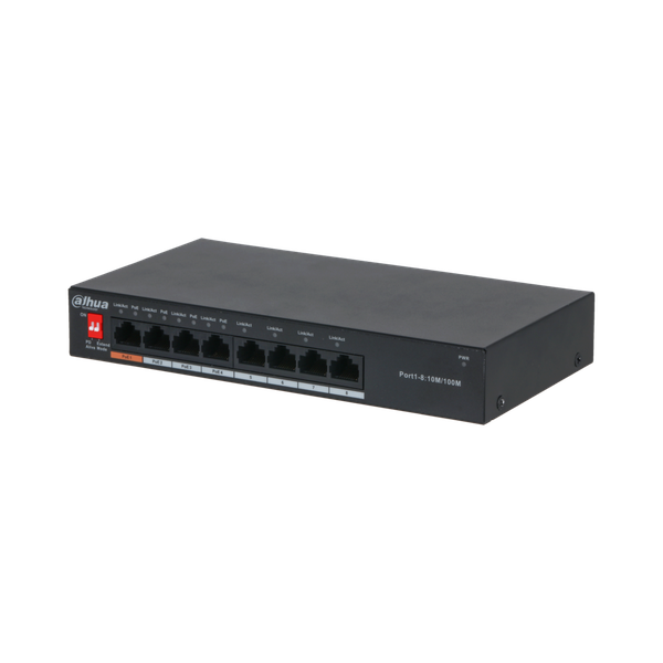 Switch PoE DAHUA DH-PFS3008-8ET-60 (4 PoE, 4 uplink, 60W)