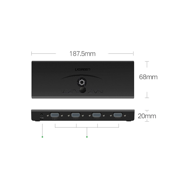 Bộ chia VGA 1 ra 4 hỗ trợ 500Mhz chính hãng Ugreen 50292 cao cấp