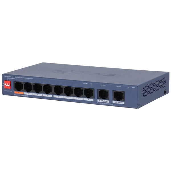 Switch PoE DAHUA DH-CS4010-8ET2GT-60 (Cloud, 8 PoE, 2 uplink Giga, 60W)