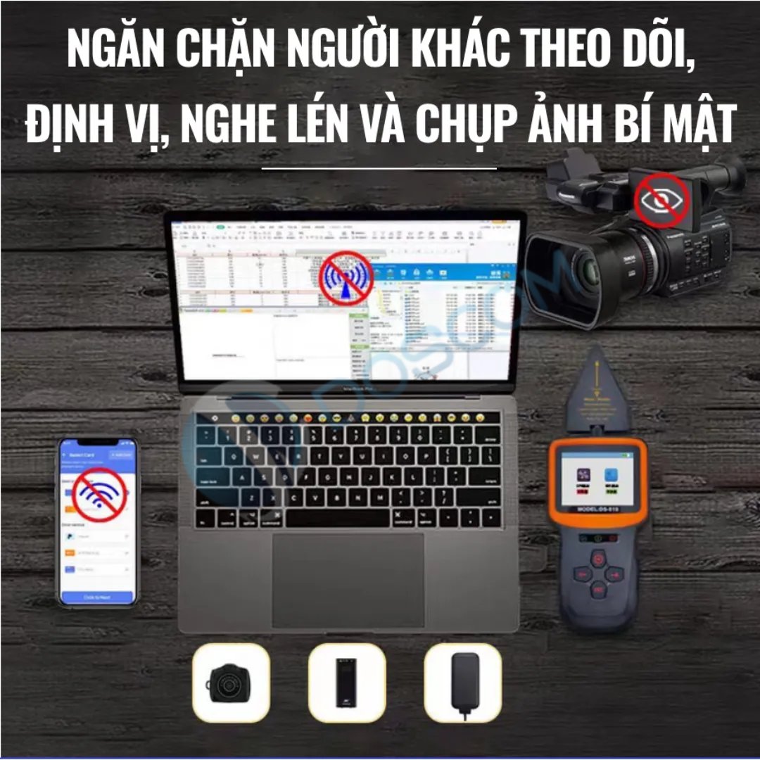 Thiết bị dò sóng Camera siêu nhỏ, định vị, ghi âm DS-818 Chính xác đến 99.99%