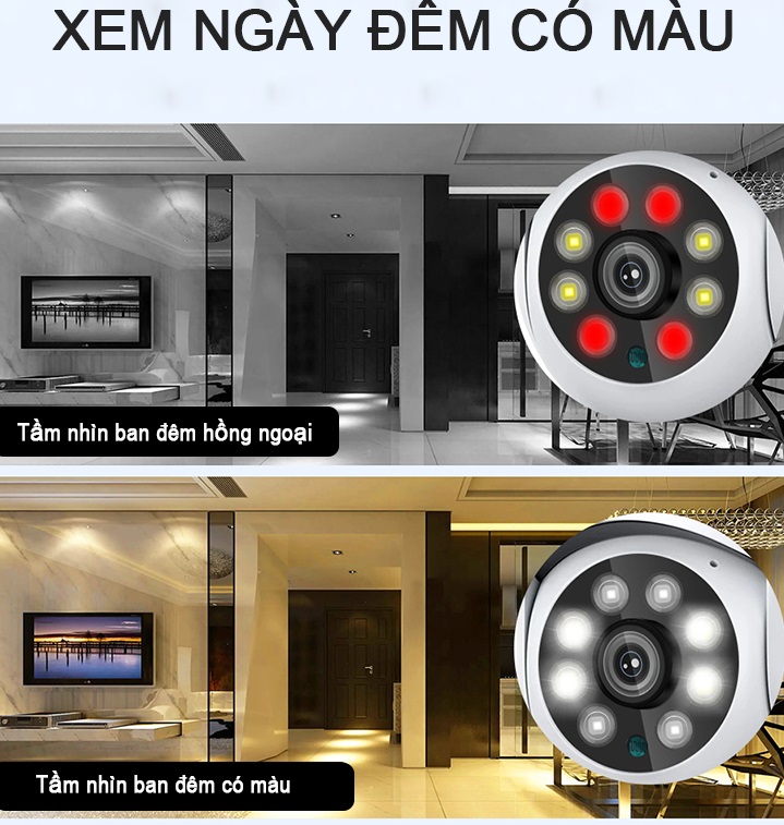Camera bóng đèn 360 độ trong nhà 3.0Mp Carecam STE300