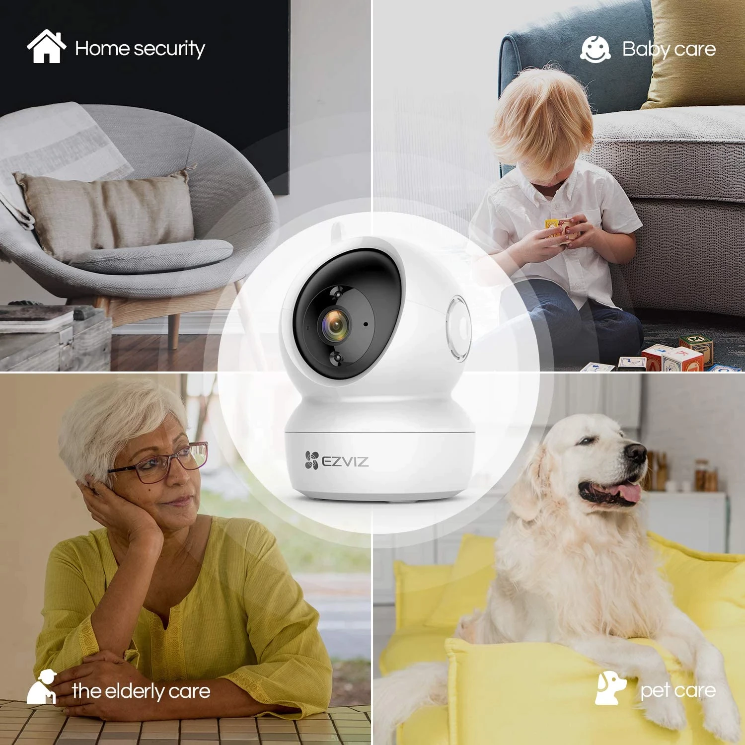 Trọn Bộ Camera Wifi thông minh 360 độ EZVIZ C6N FHD TF128 Âm Thanh 2 chiều