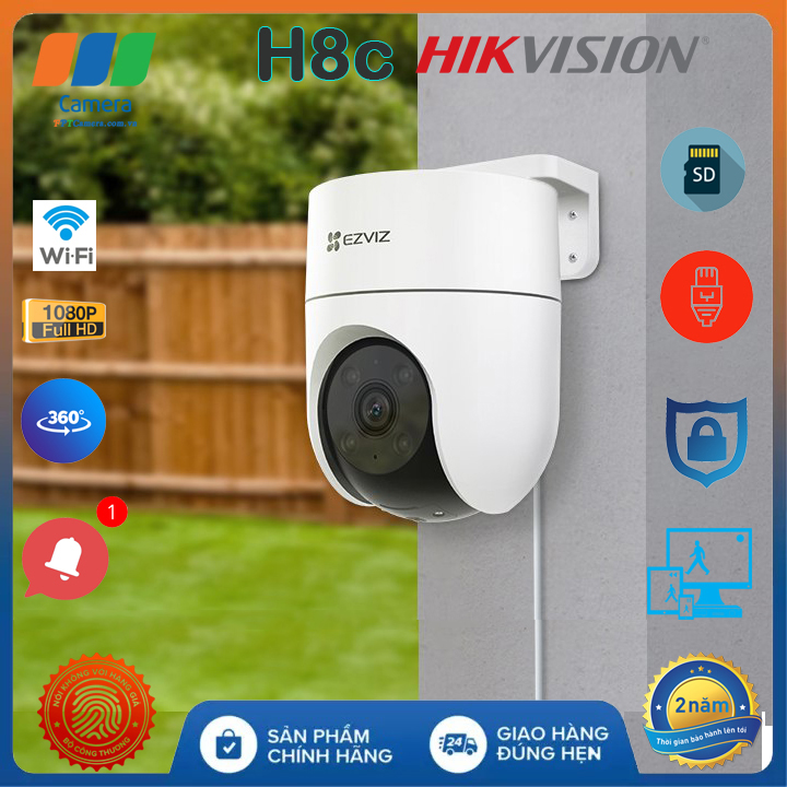 Trọn bộ Camera H8c Pro Hikvision Full 2K EZVIZ Âm Thanh 2 Chiều Toàn Cảnh
