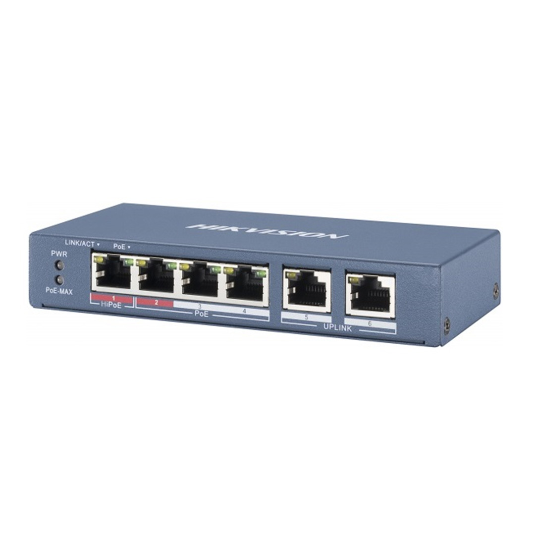 Switch mạng 4 cổng PoE HIKVISION DS-3E1106P-EI/M