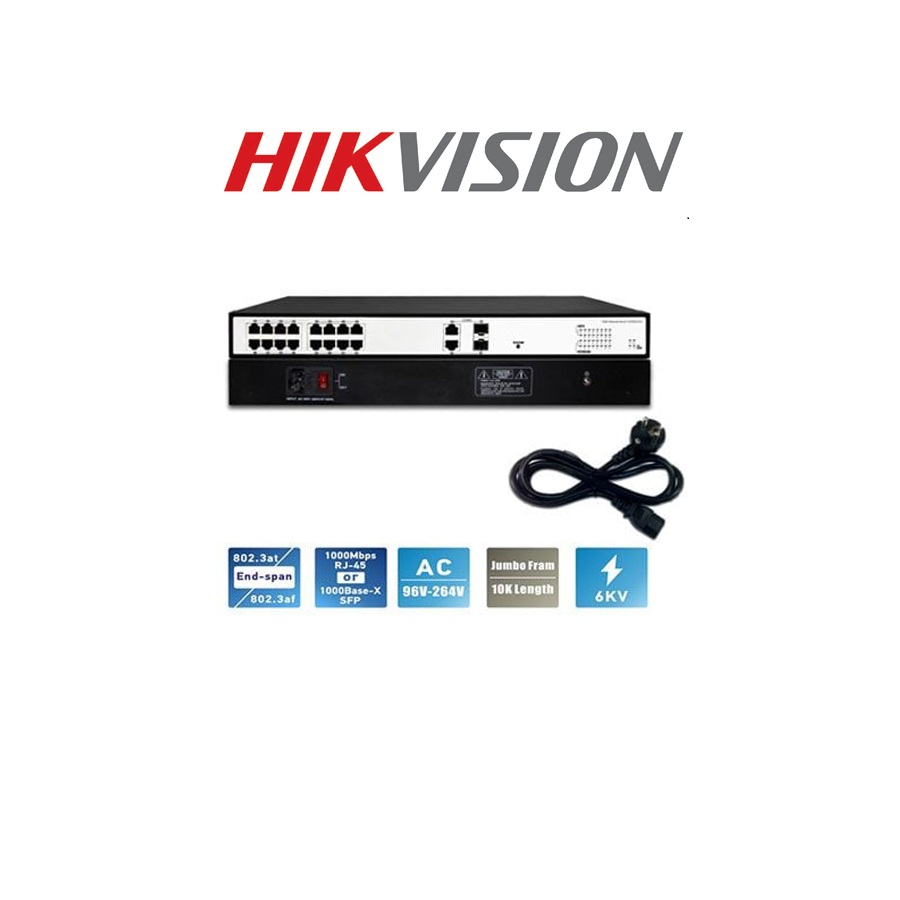 Switch POE 16 Cổng Hikvision SH-1016P-2C