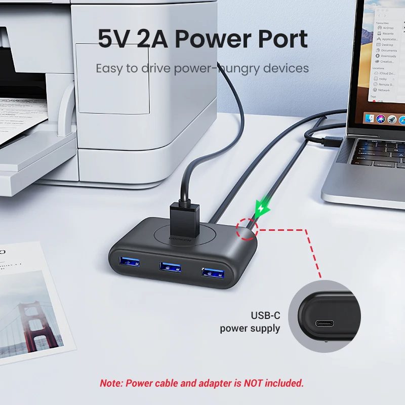 Hub USB 3.0 4 Cổng Ugreen CR113 20291 Màu Đen Dài 1m