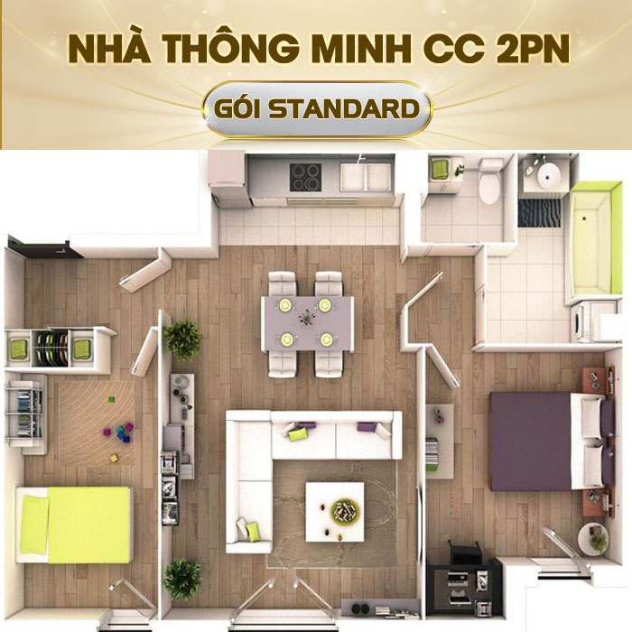 Nhà thông minh Hunonic cho chung cư 2PN – Gói Standard