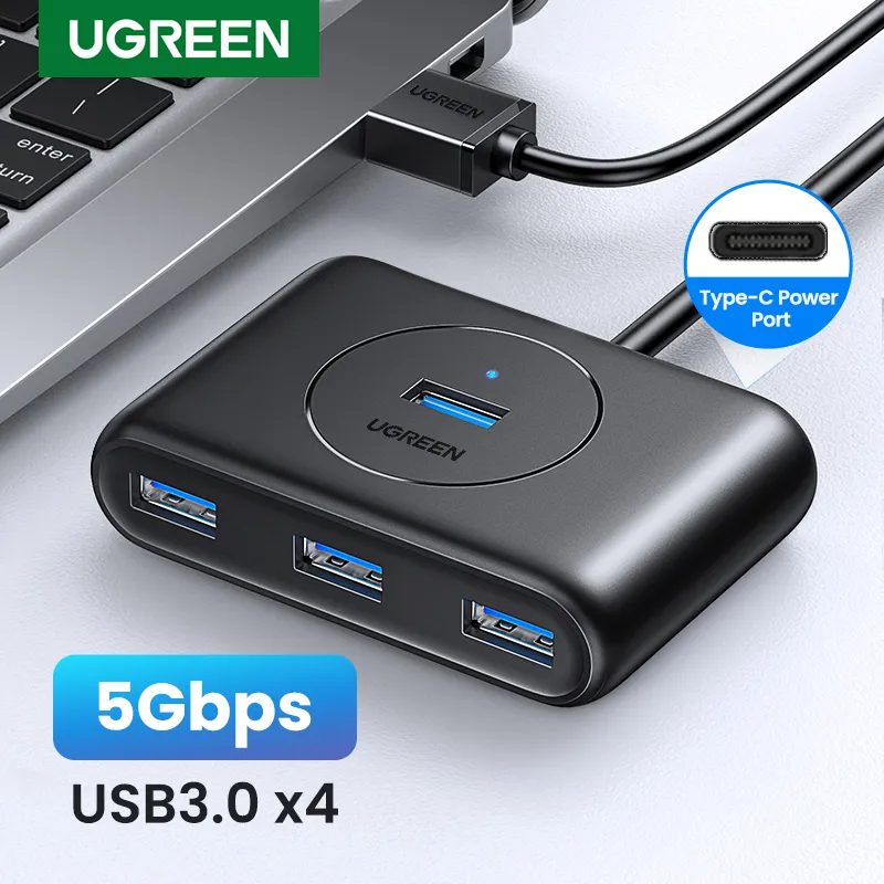 Hub USB 3.0 4 Cổng Ugreen CR113 20291 Màu Đen Dài 1m