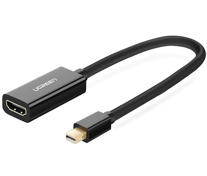 Cáp chuyển đổi Mini DisplayPort đực sang HDMI cái hỗ trợ 1080P dài 18cm UGREEN MD112 10461 Đen