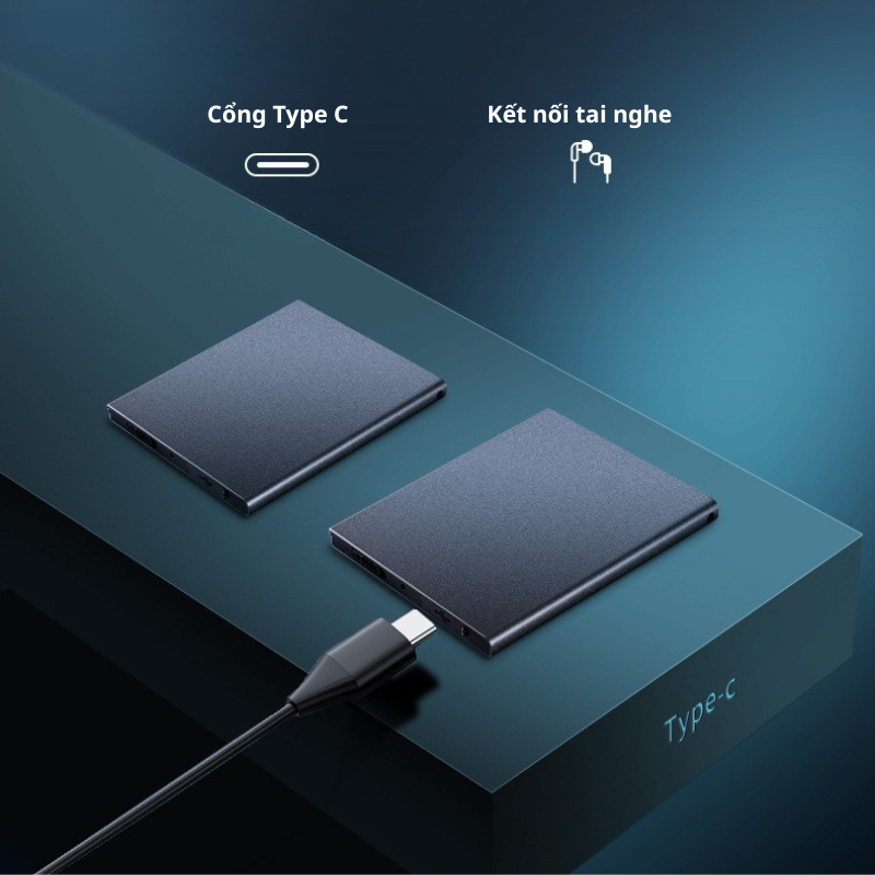 Máy ghi âm Q8 Pro Siêu mỏng 6mm, Pin 100 Giờ, Ghi Âm Cực Nét
